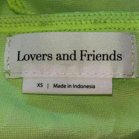 LOVERS + FRIENDS In My Moment Mini Dress Size XS Bodycon Cutouts Neon Green - Picture 7 of 13